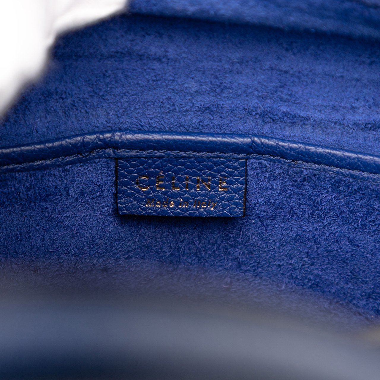 Celine Nano Leather Luggage Tote Blauw