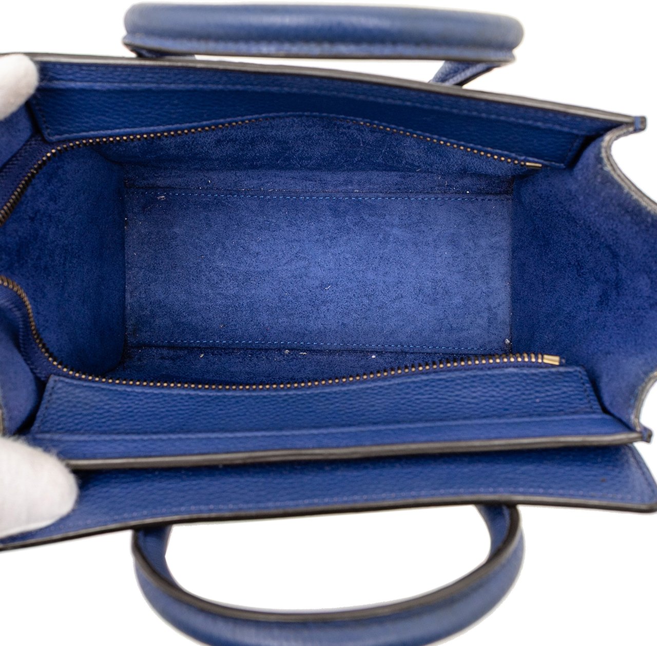 Celine Nano Leather Luggage Tote Blauw