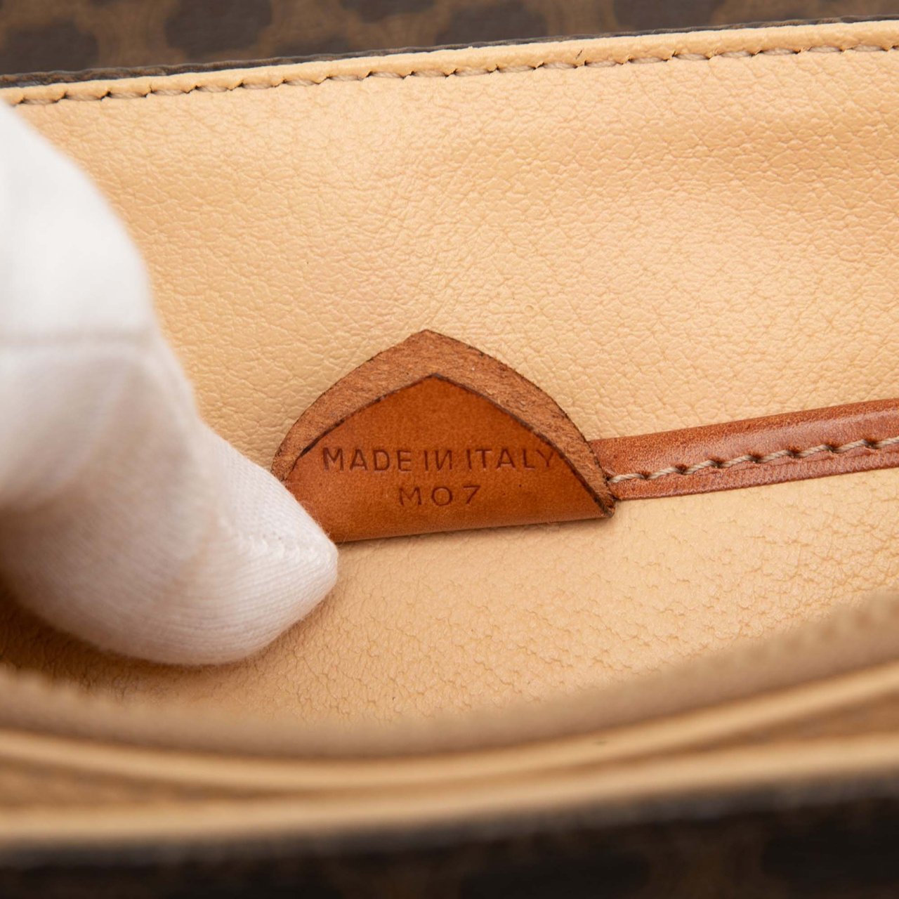 Celine Macadam Coated Canvas Handbag Bruin