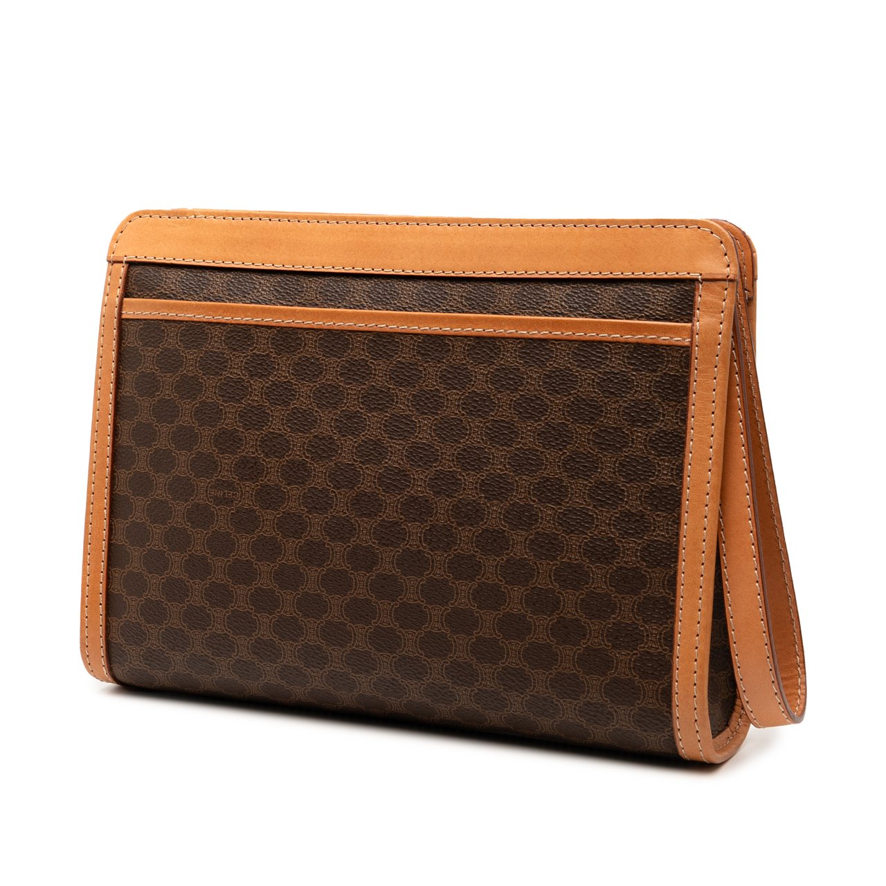 Celine Macadam Coated Canvas Clutch Bruin