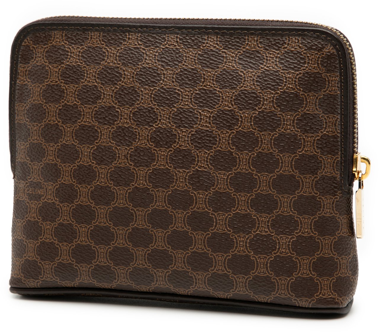 Celine Macadam Coated Canvas Pouch Bruin