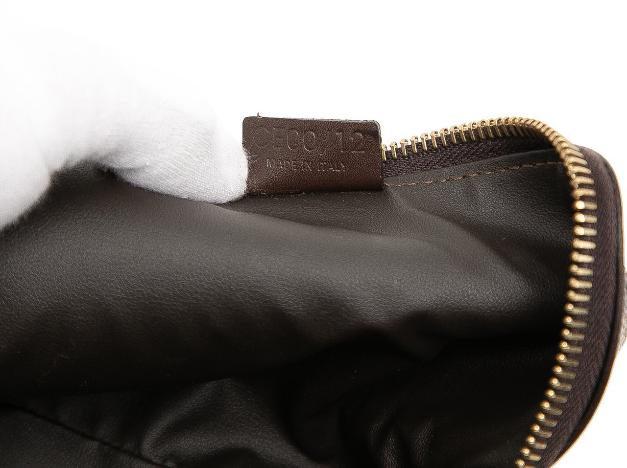 Celine Macadam Coated Canvas Pouch Bruin