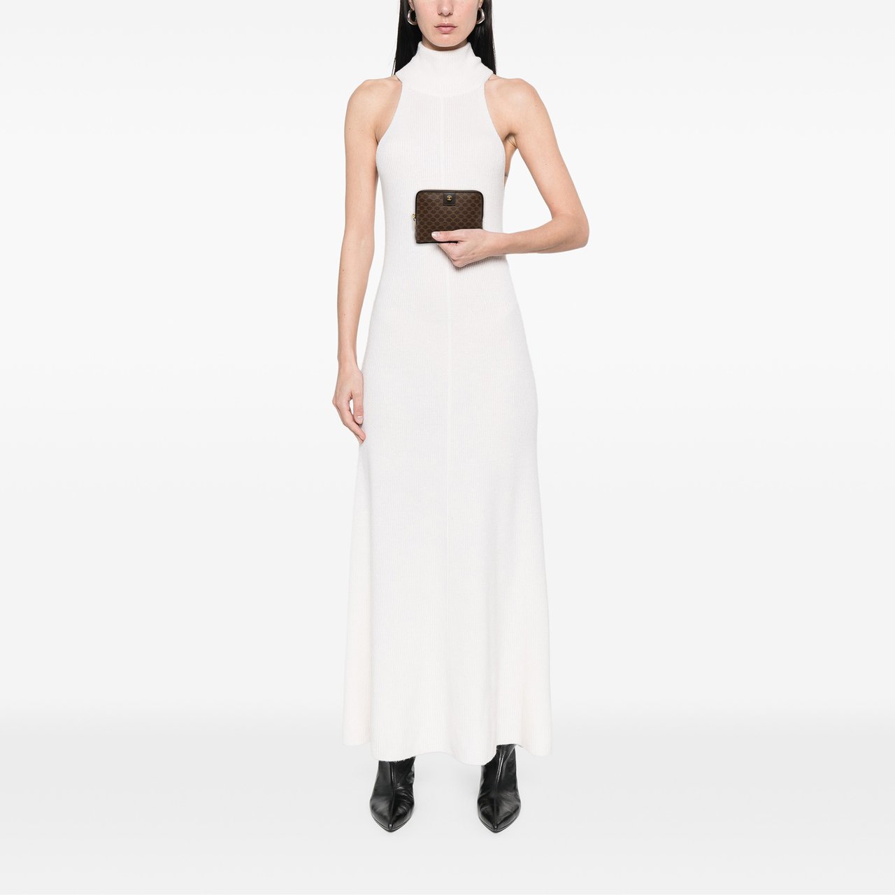 Celine Macadam Coated Canvas Pouch Bruin