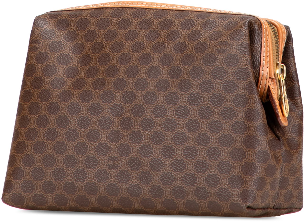 Celine Macadam Coated Canvas Clutch Bruin