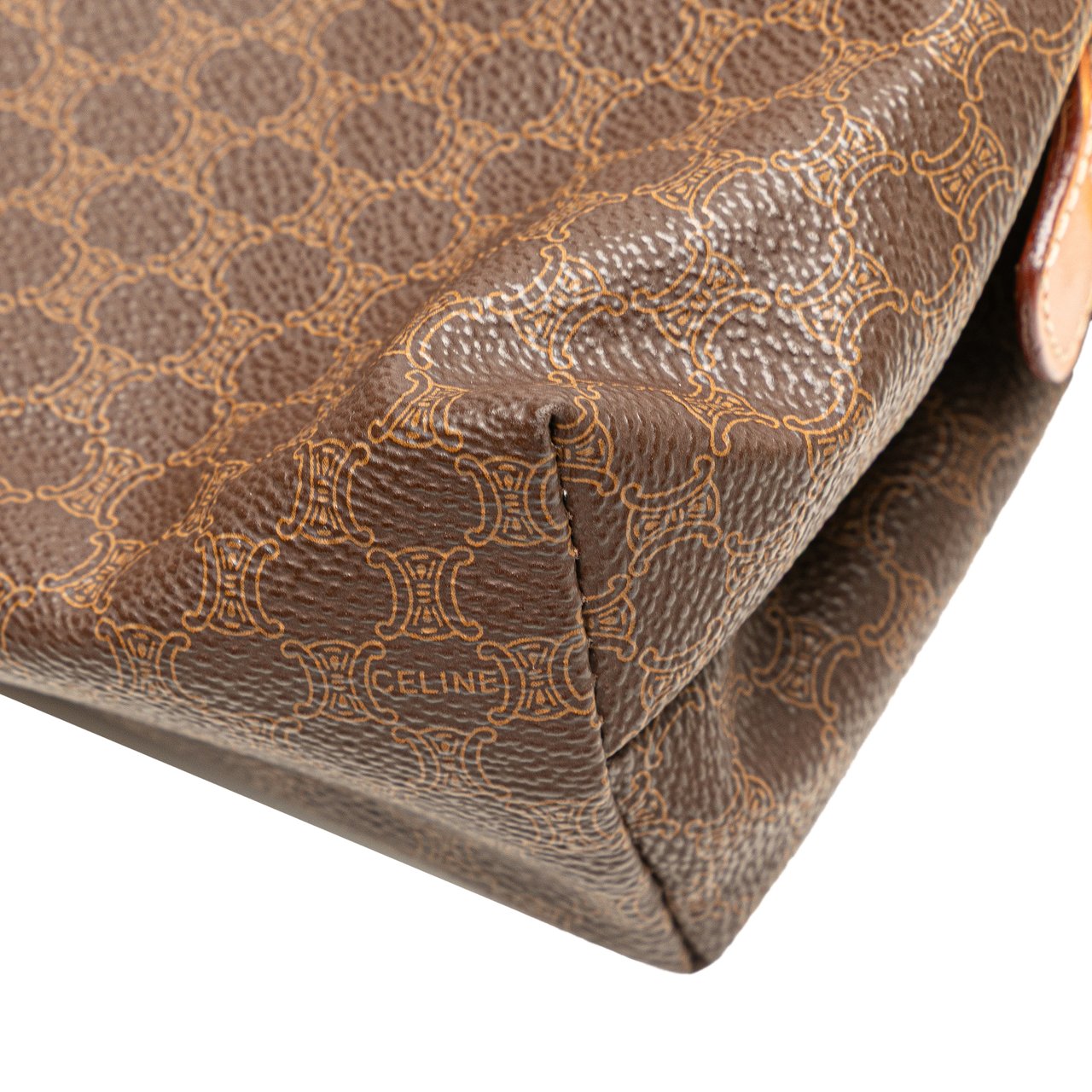 Celine Macadam Coated Canvas Clutch Bruin