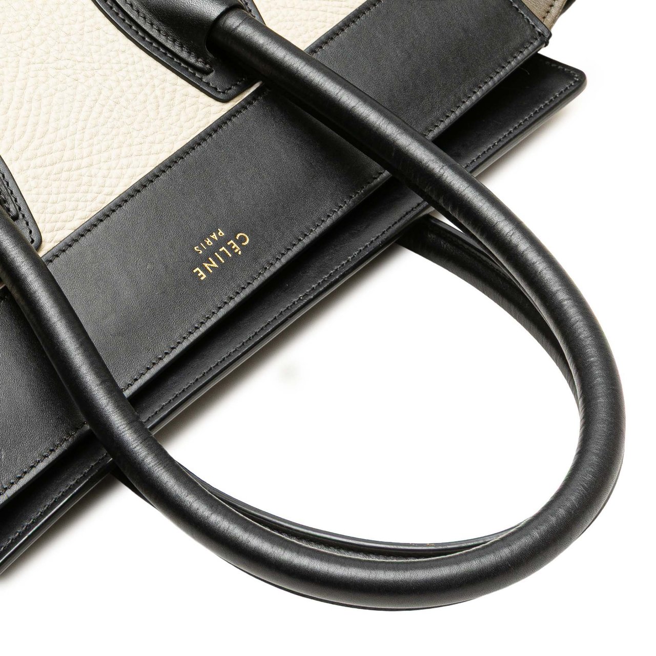 Celine Mini Tricolor Calfskin Luggage Tote Wit