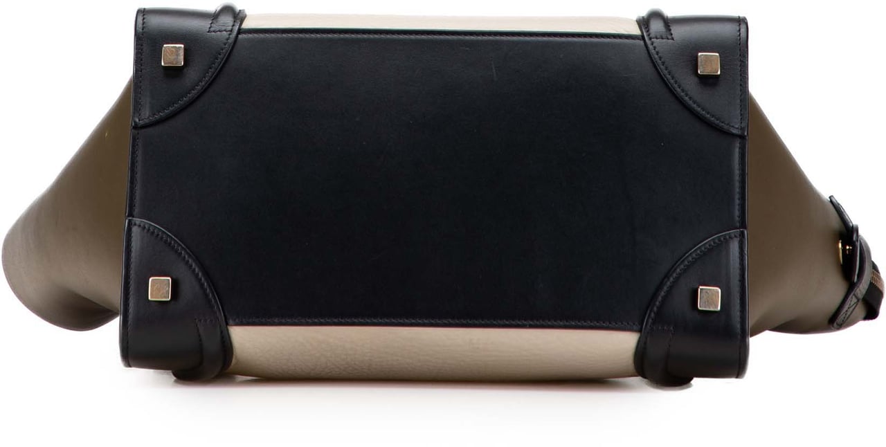 Celine Mini Tricolor Calfskin Luggage Tote Wit