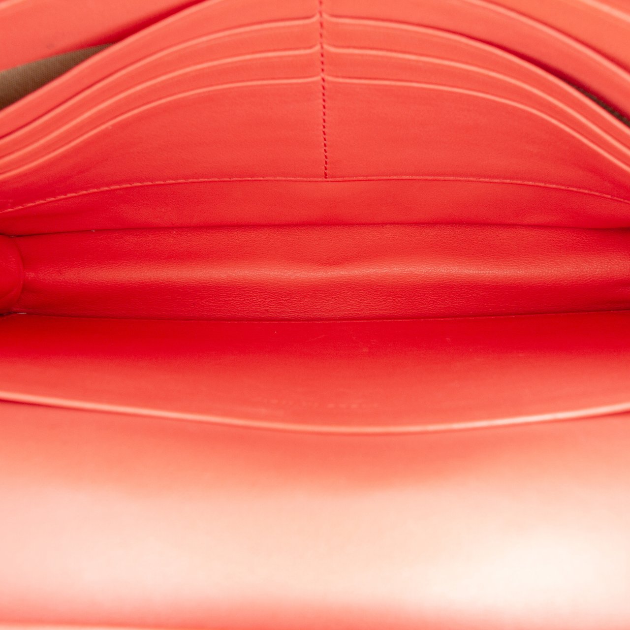 Celine Leather Frame Wallet on Chain Rood