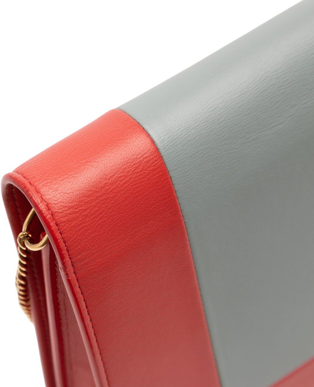 Celine Leather Frame Wallet on Chain Rood