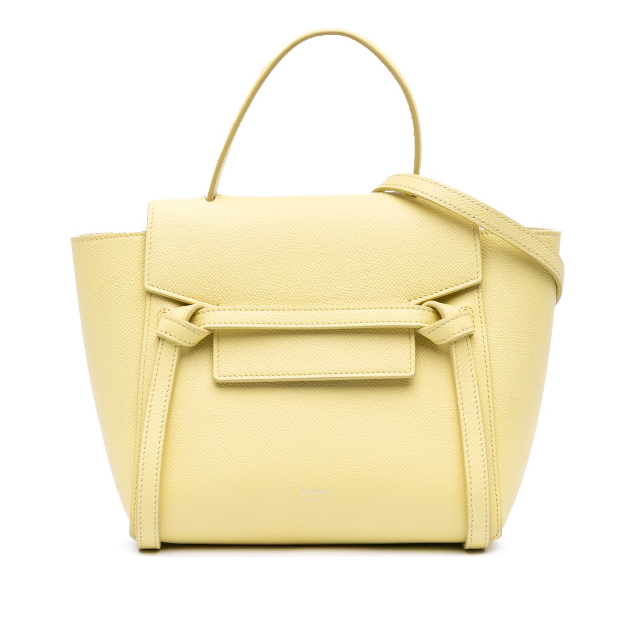 Celine Nano Grained Calfskin Belt Bag Geel