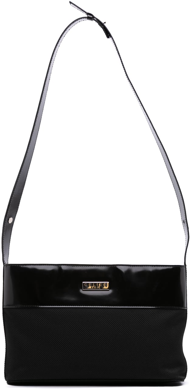 Celine Nylon Shoulder Bag Zwart