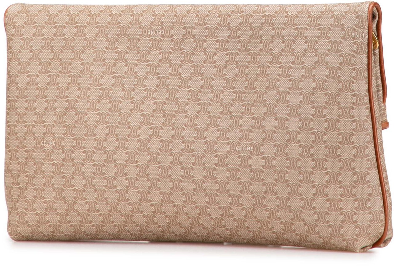 Celine Macadam Coated Canvas Clutch Bruin