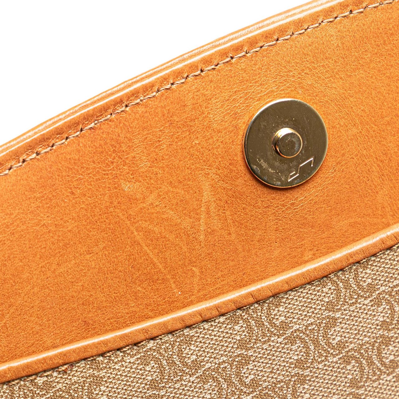 Celine Macadam Coated Canvas Clutch Bruin