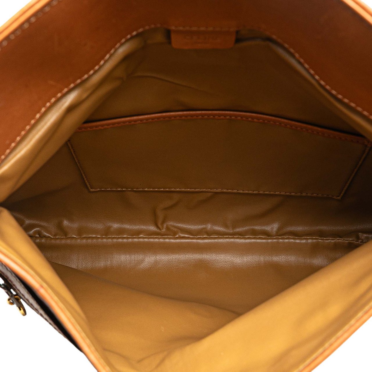 Celine Macadam Coated Canvas Clutch Bruin