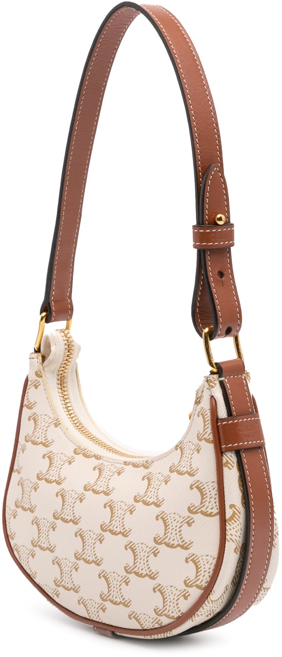 Celine Triomphe Coated Canvas Ava Shoulder Bag Bruin