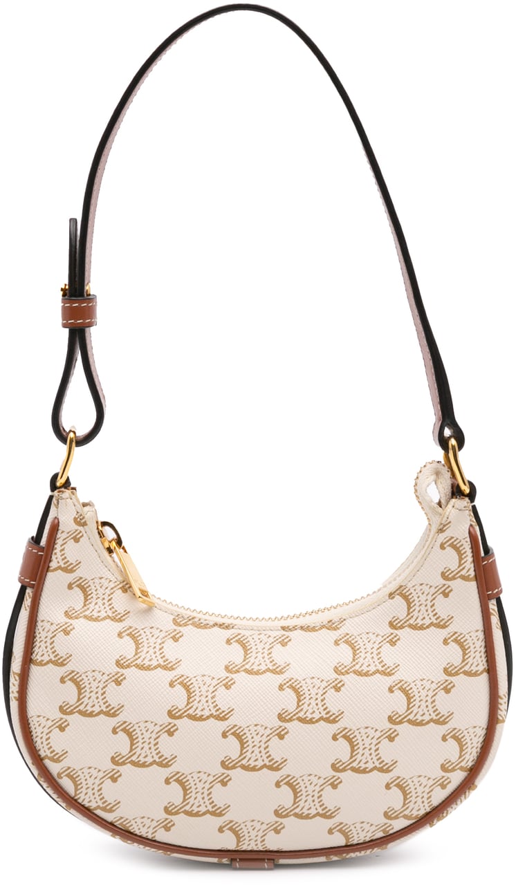 Celine Triomphe Coated Canvas Ava Shoulder Bag Bruin