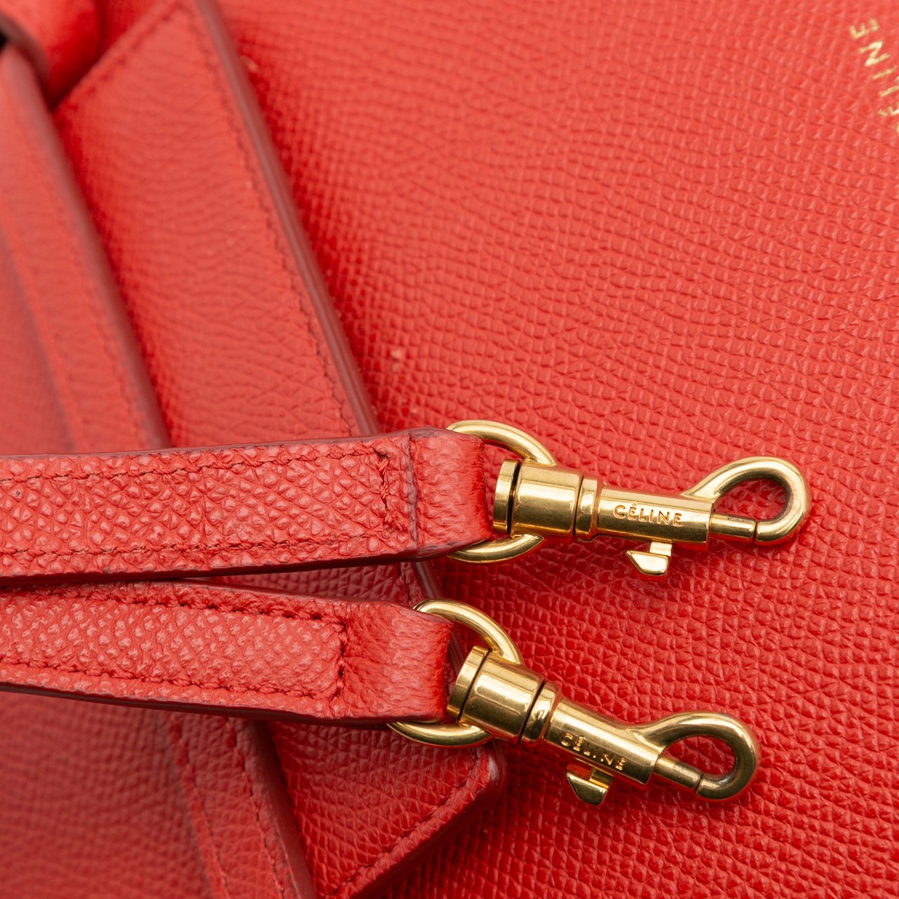 Celine Nano Grained Calfskin Belt Bag Rood