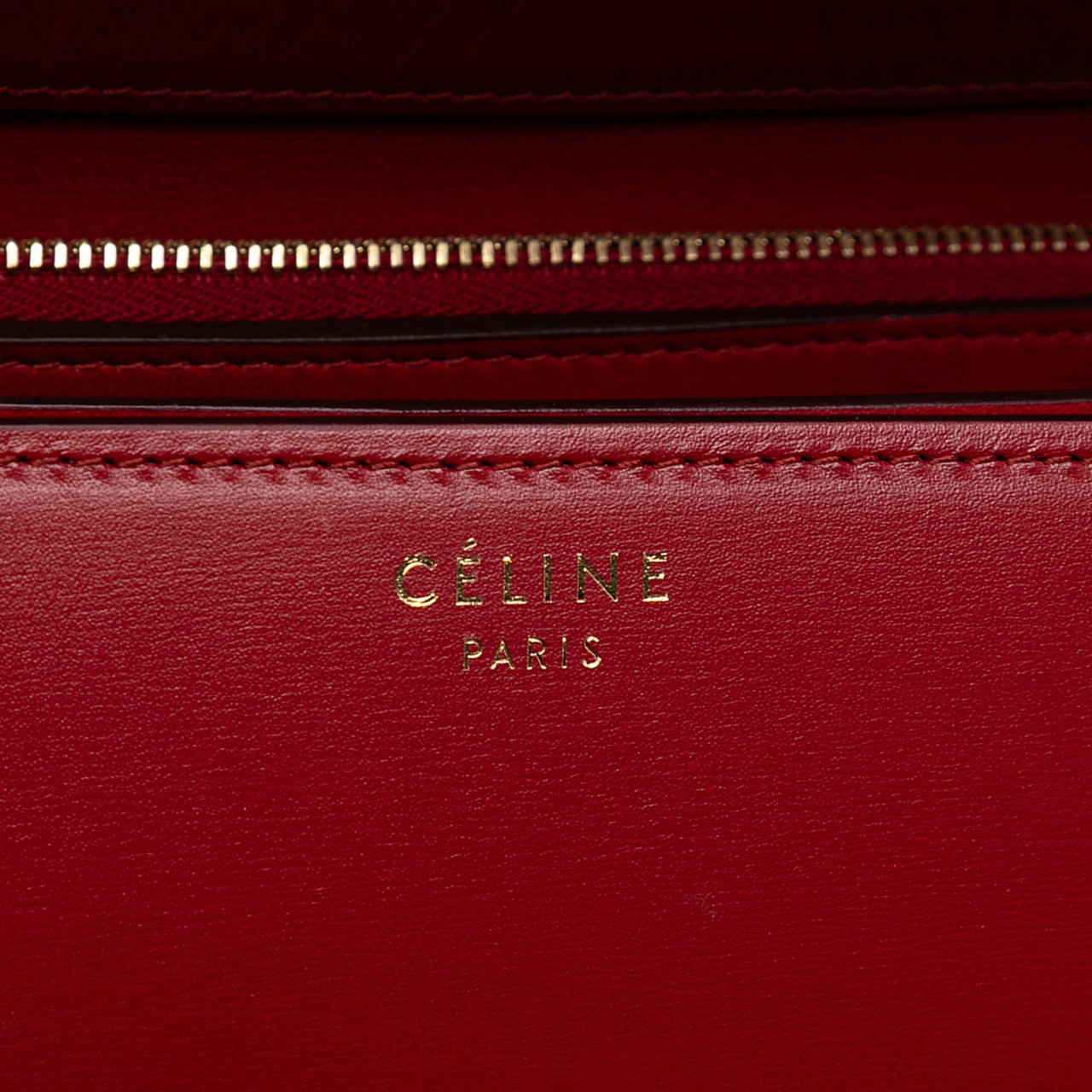 Celine Medium Calfskin Classic Box Rood