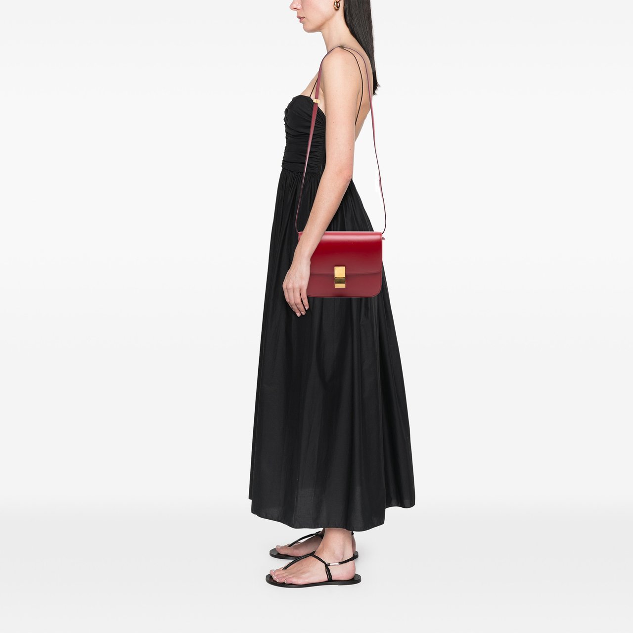 Celine Medium Calfskin Classic Box Rood