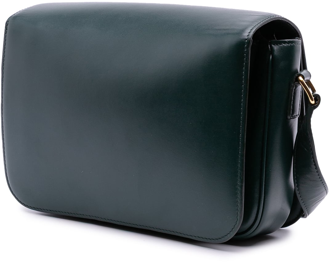 Celine Classique Shiny Calfskin Triomphe Crossbody Groen