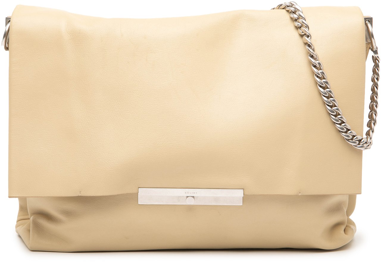 Celine Leather Blade Chain Shoulder Bag Bruin