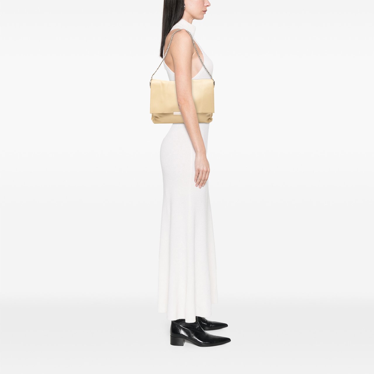 Celine Leather Blade Chain Shoulder Bag Bruin