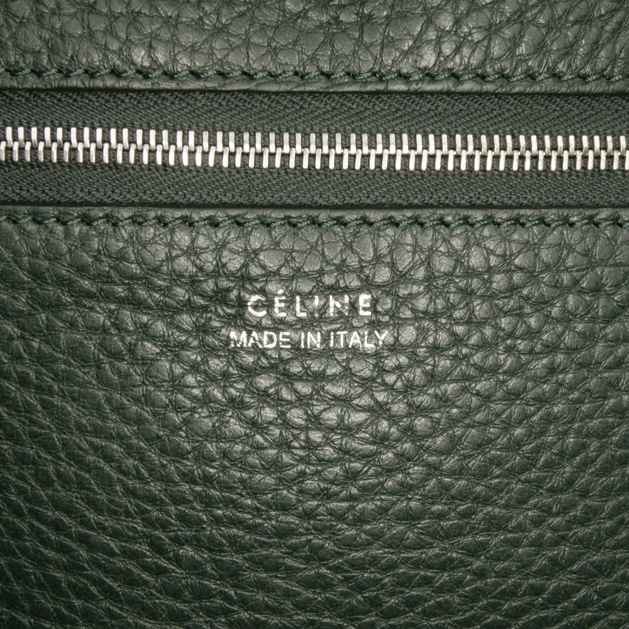 Celine Small Leather Seau Sangle Bucket Bag Groen