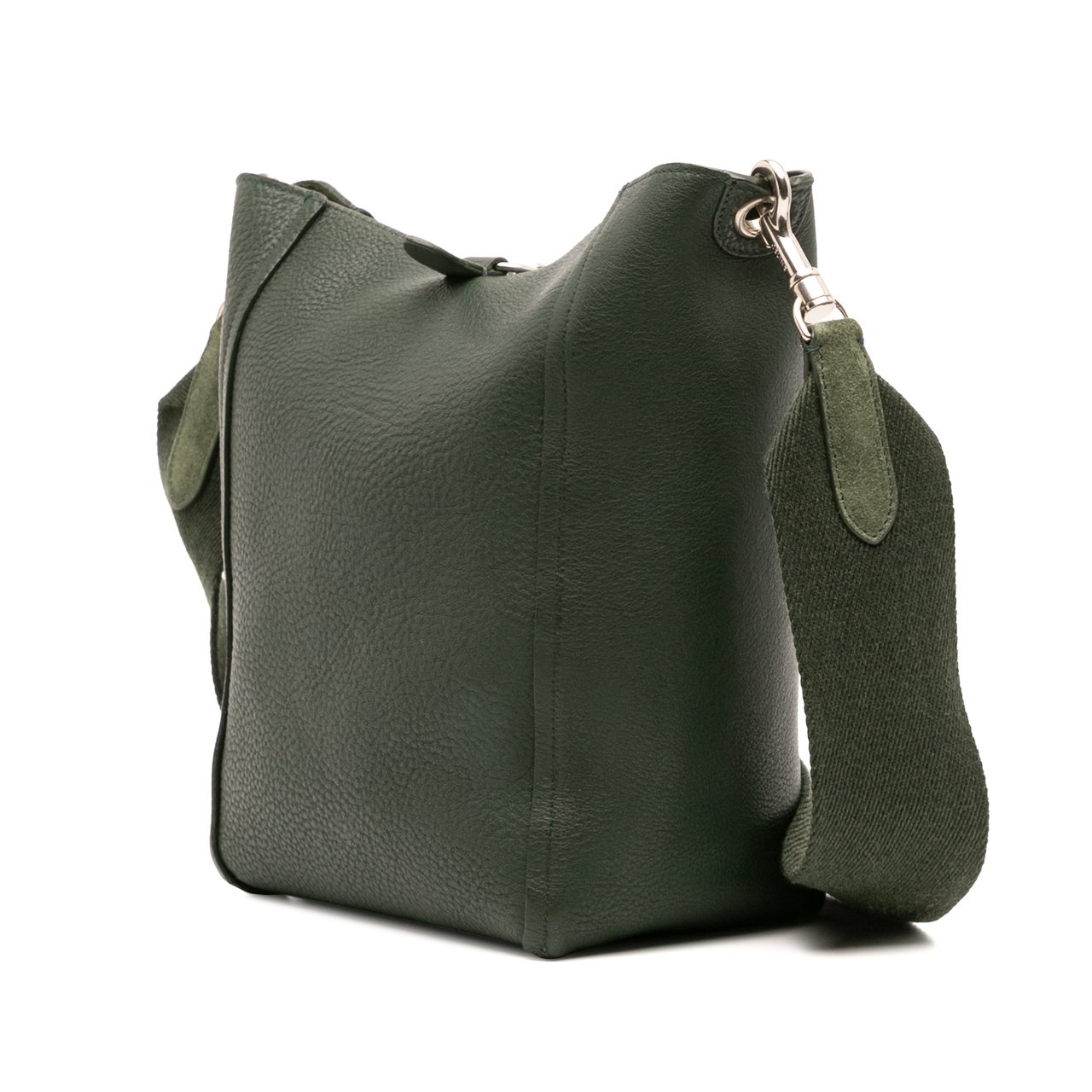 Celine Small Leather Seau Sangle Bucket Bag Groen
