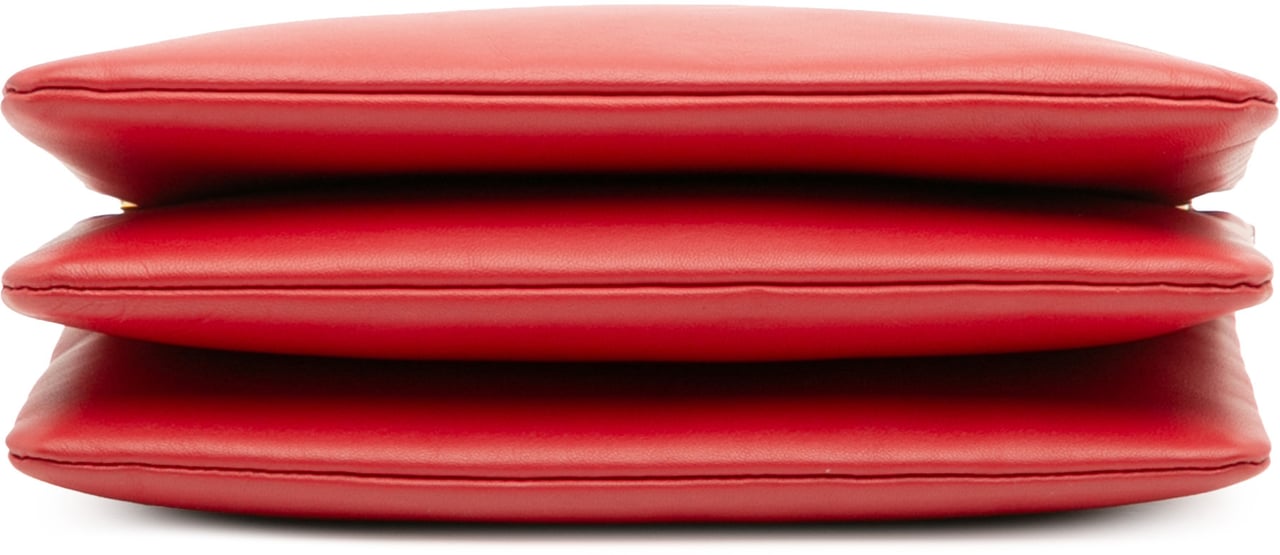 Celine Small Lambskin Trio Crossbody Rood