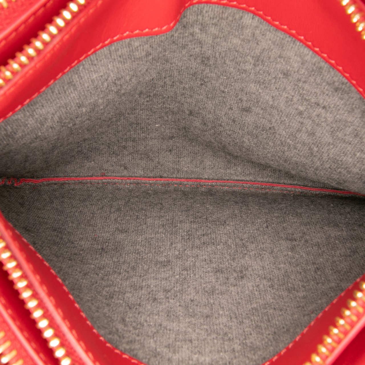Celine Small Lambskin Trio Crossbody Rood