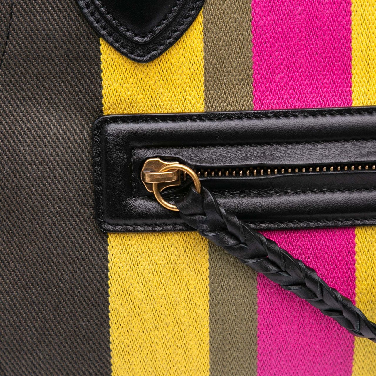 Celine Medium Canvas Striped Phantom Luggage Tote Bruin