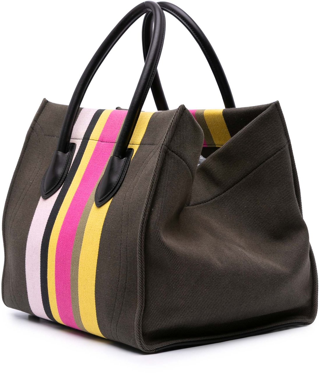 Celine Medium Canvas Striped Phantom Luggage Tote Bruin