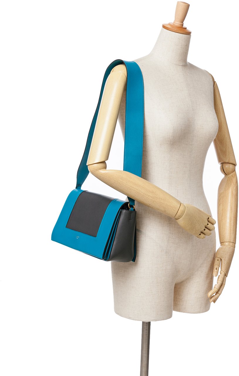 Celine Leather Frame Shoulder Bag Zwart