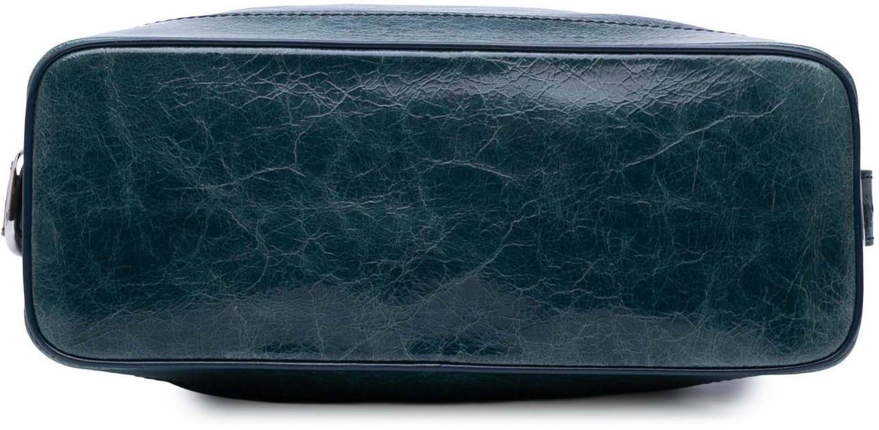Celine Crinkled Patent Macadam Shoulder Bag Blauw