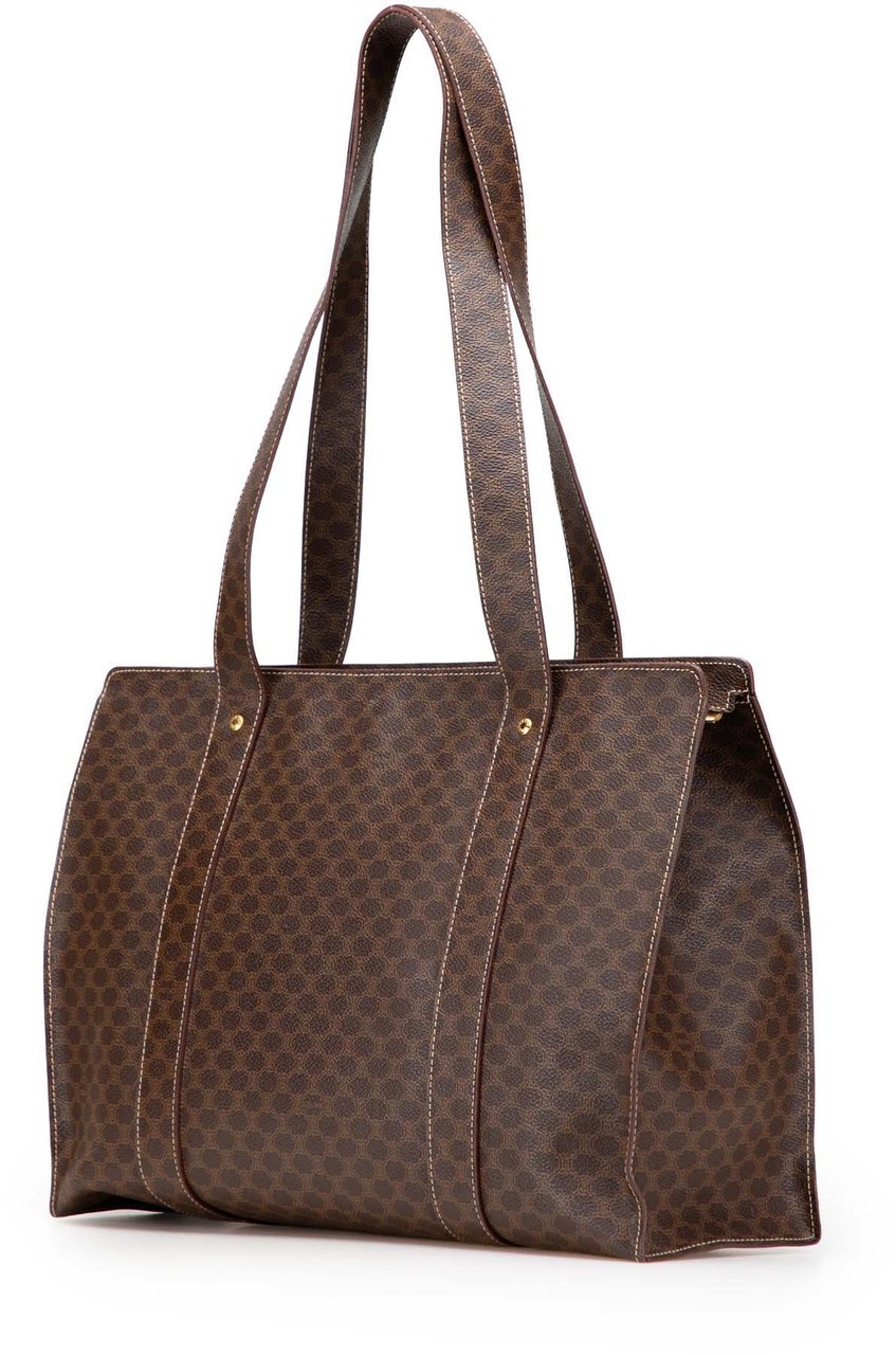 Celine Macadam Coated Canvas Tote Bruin