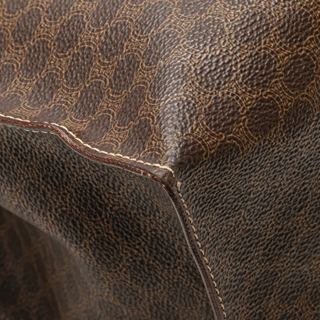 Celine Macadam Coated Canvas Tote Bruin