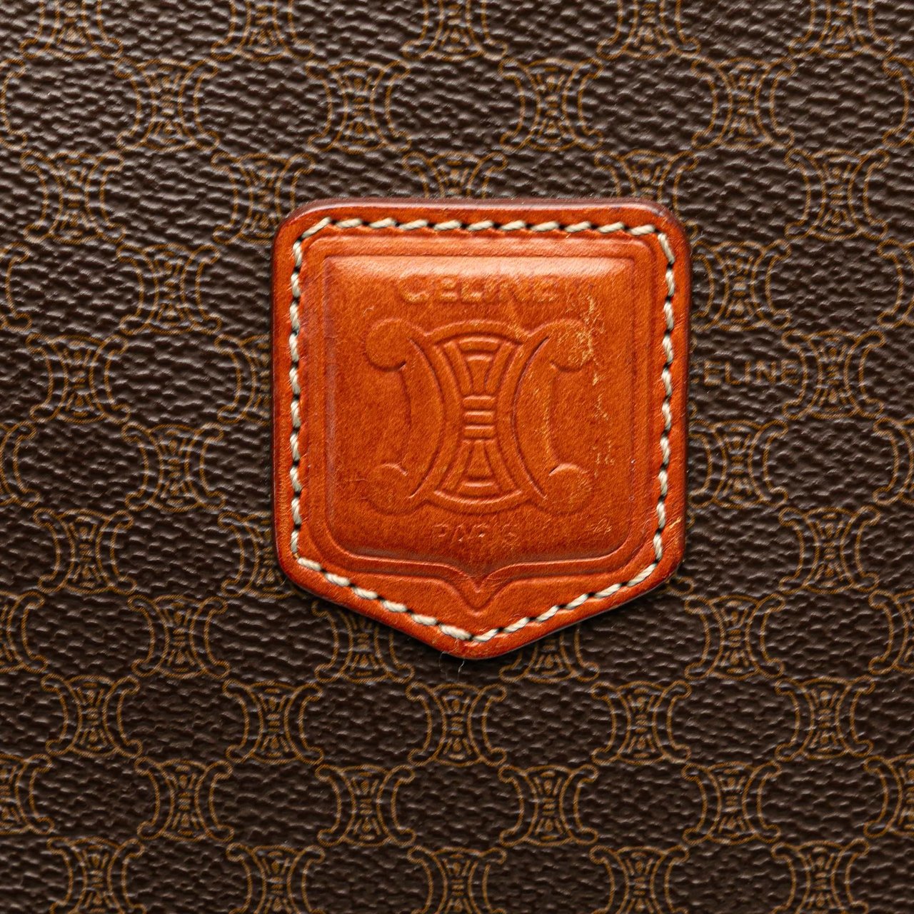 Celine Macadam Coated Canvas Tote Bruin