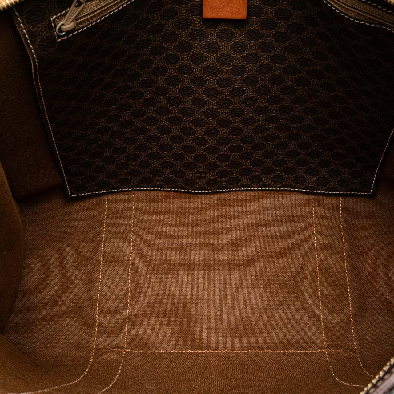 Celine Macadam Coated Canvas Tote Bruin