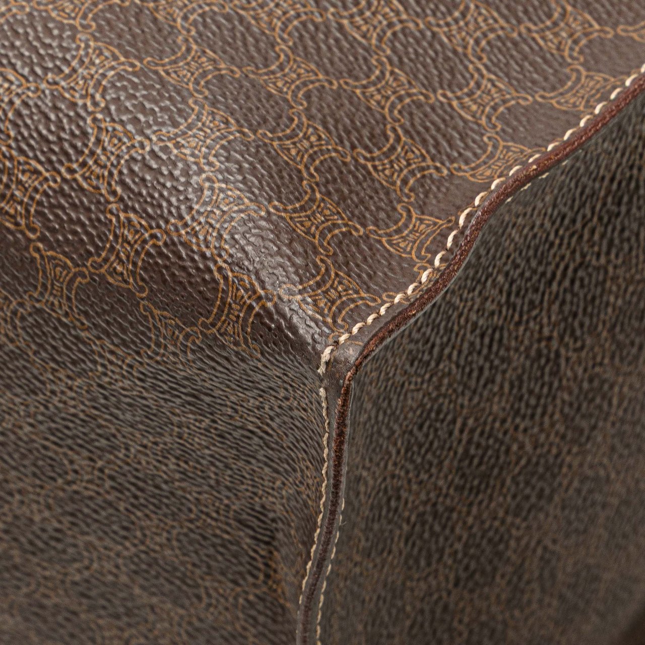 Celine Macadam Coated Canvas Tote Bruin