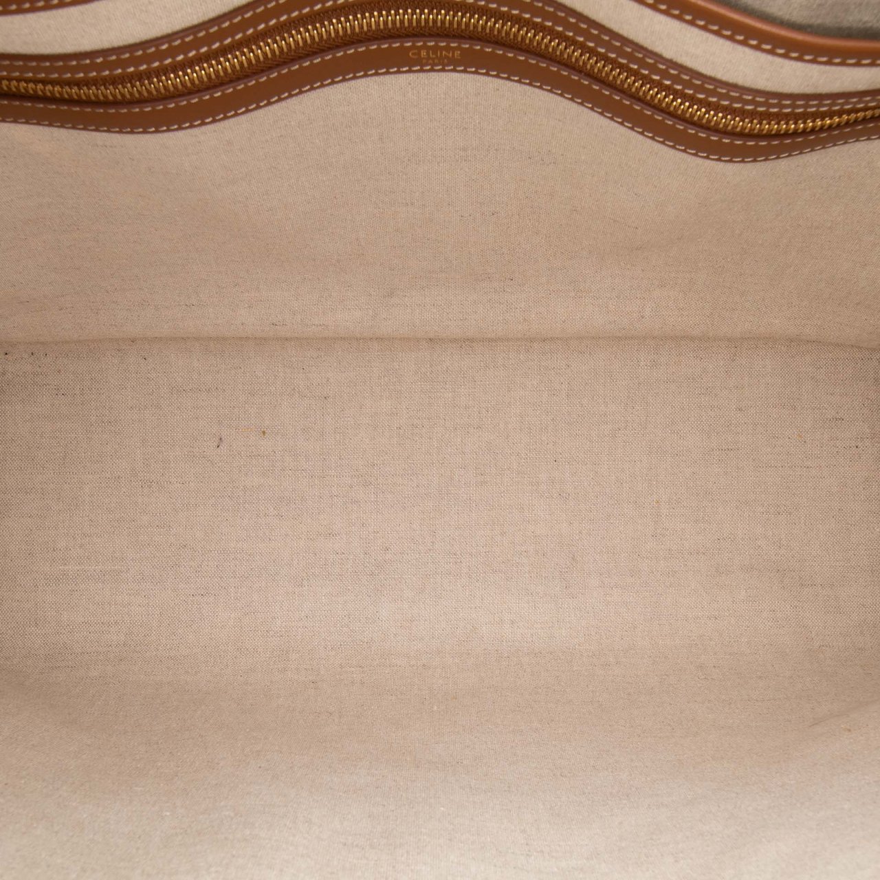 Celine Triomphe Embroidered Canvas Horizontal Cabas Tote Bruin