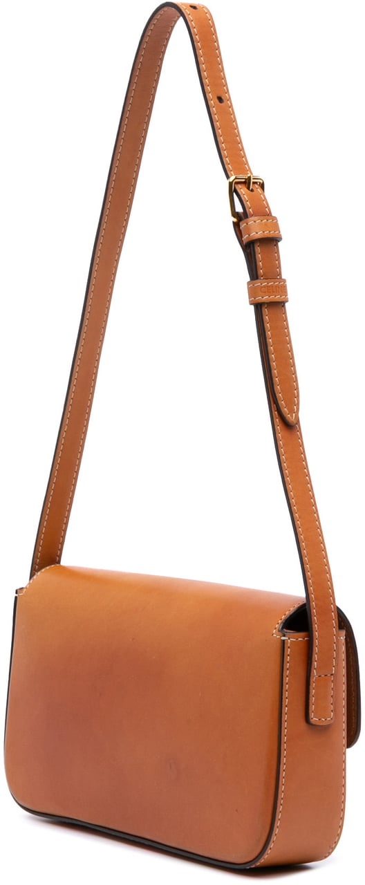 Celine Shiny Calfskin Claude Shoulder Bag Bruin