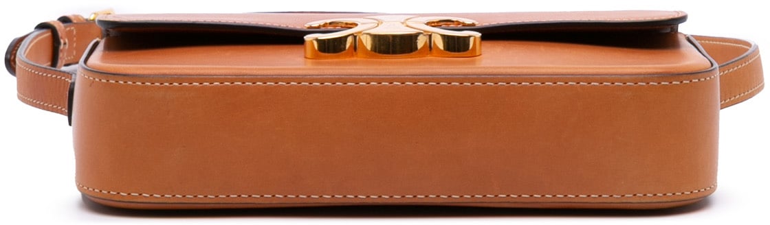 Celine Shiny Calfskin Claude Shoulder Bag Bruin