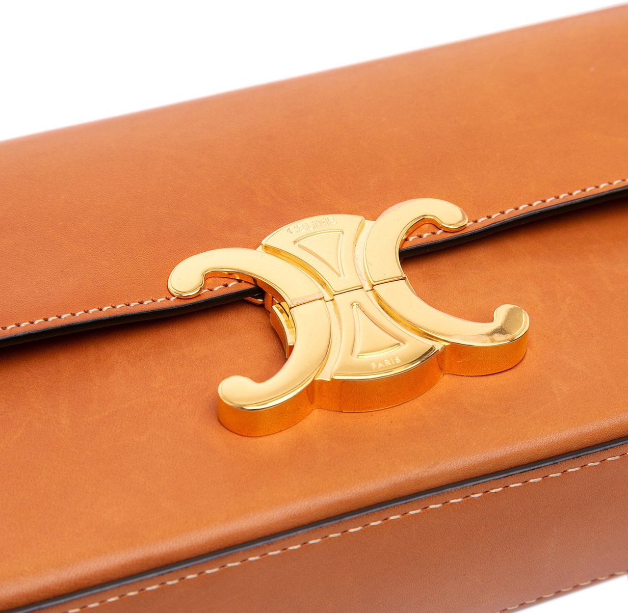 Celine Shiny Calfskin Claude Shoulder Bag Bruin