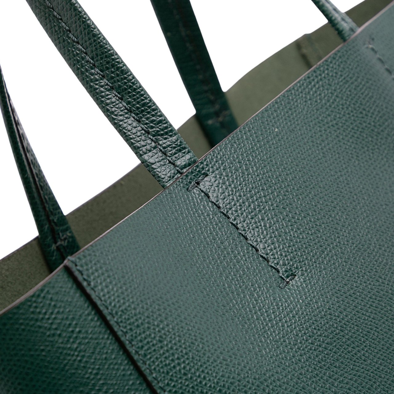 Celine Small Bicolor Grained Calfskin Vertical Cabas Tote Groen