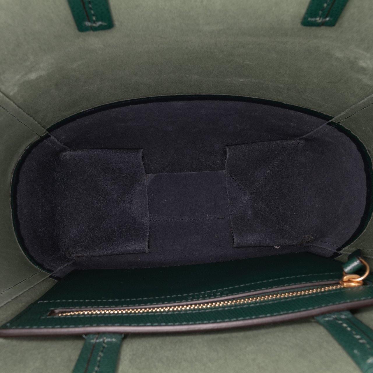 Celine Small Bicolor Grained Calfskin Vertical Cabas Tote Groen