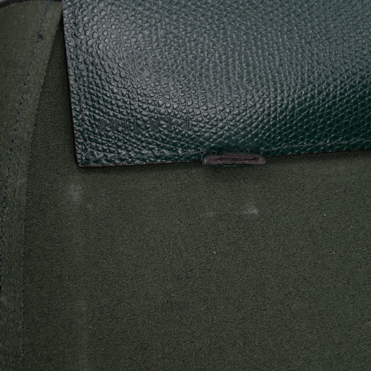 Celine Small Bicolor Grained Calfskin Vertical Cabas Tote Groen