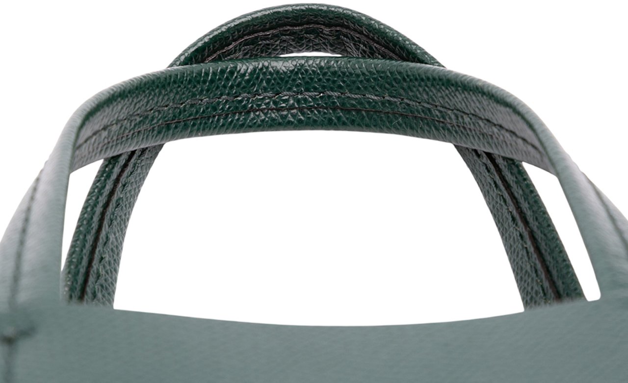 Celine Small Bicolor Grained Calfskin Vertical Cabas Tote Groen