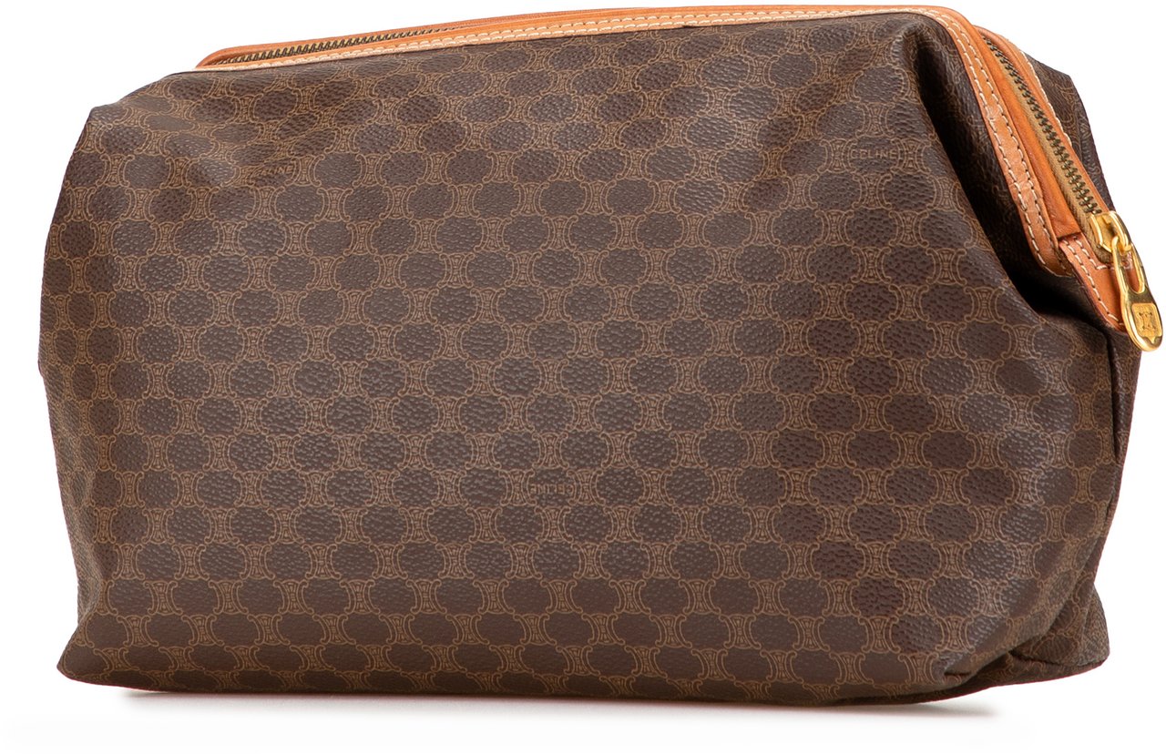 Celine Macadam Coated Canvas Clutch Bruin