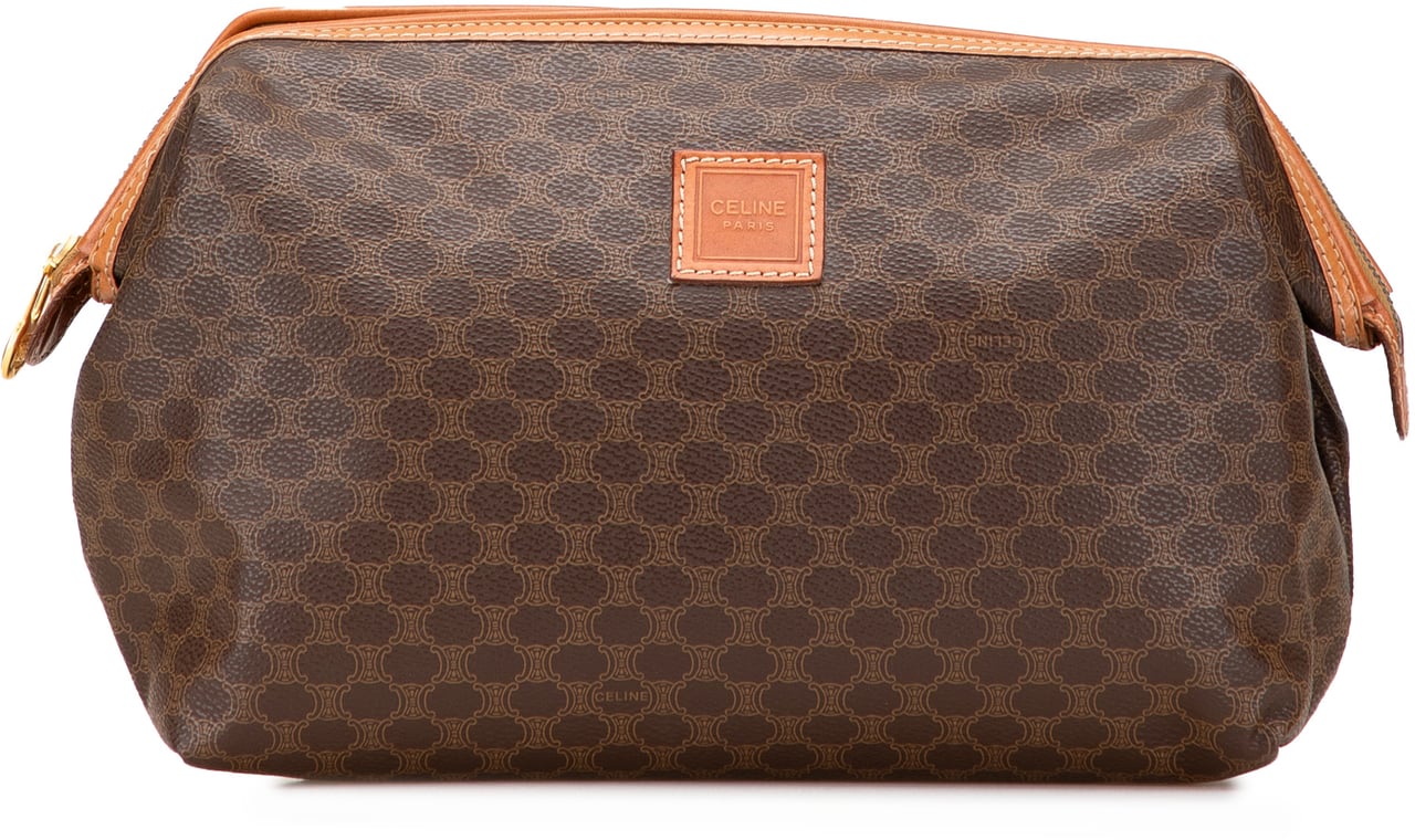 Celine Macadam Coated Canvas Clutch Bruin