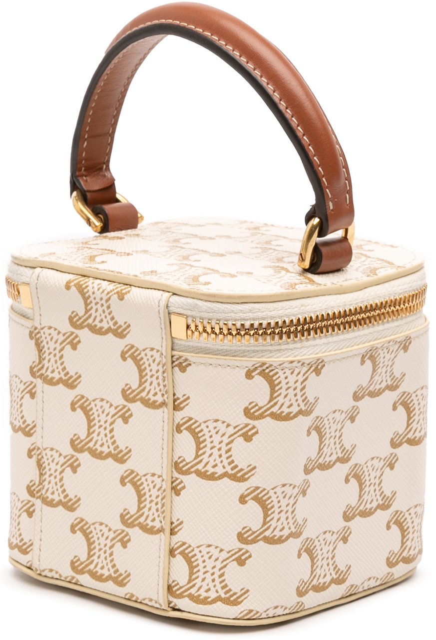 Celine Mini Triomphe Coated Canvas Vanity Case Wit